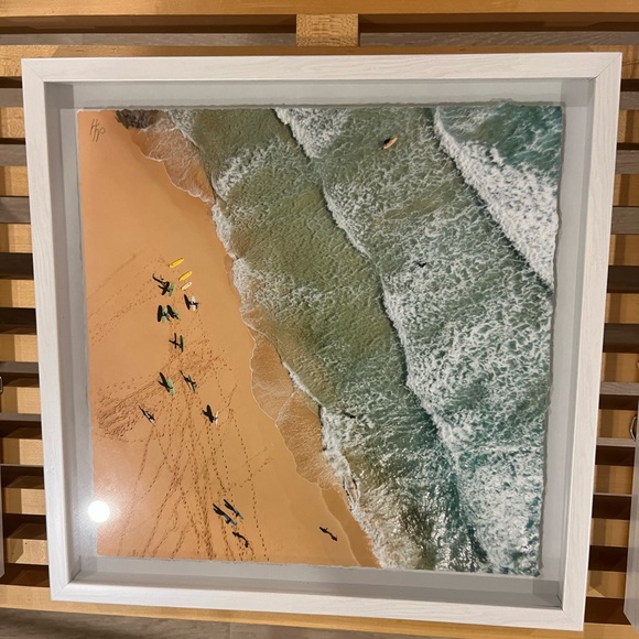 Beach print with white and clear plastic frame - Picture 2 of 6